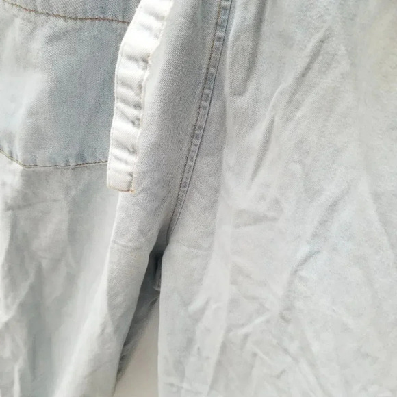 VINTAGE Handmade Baby Doll Jean Coveralls Patchwork Crop L - Picture 10 of 16